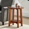 Alaterre Furniture Monterey 20" Round Mid-Century Modern Wood End Table, Warm Chestnut ANMT0170 - alternate 2